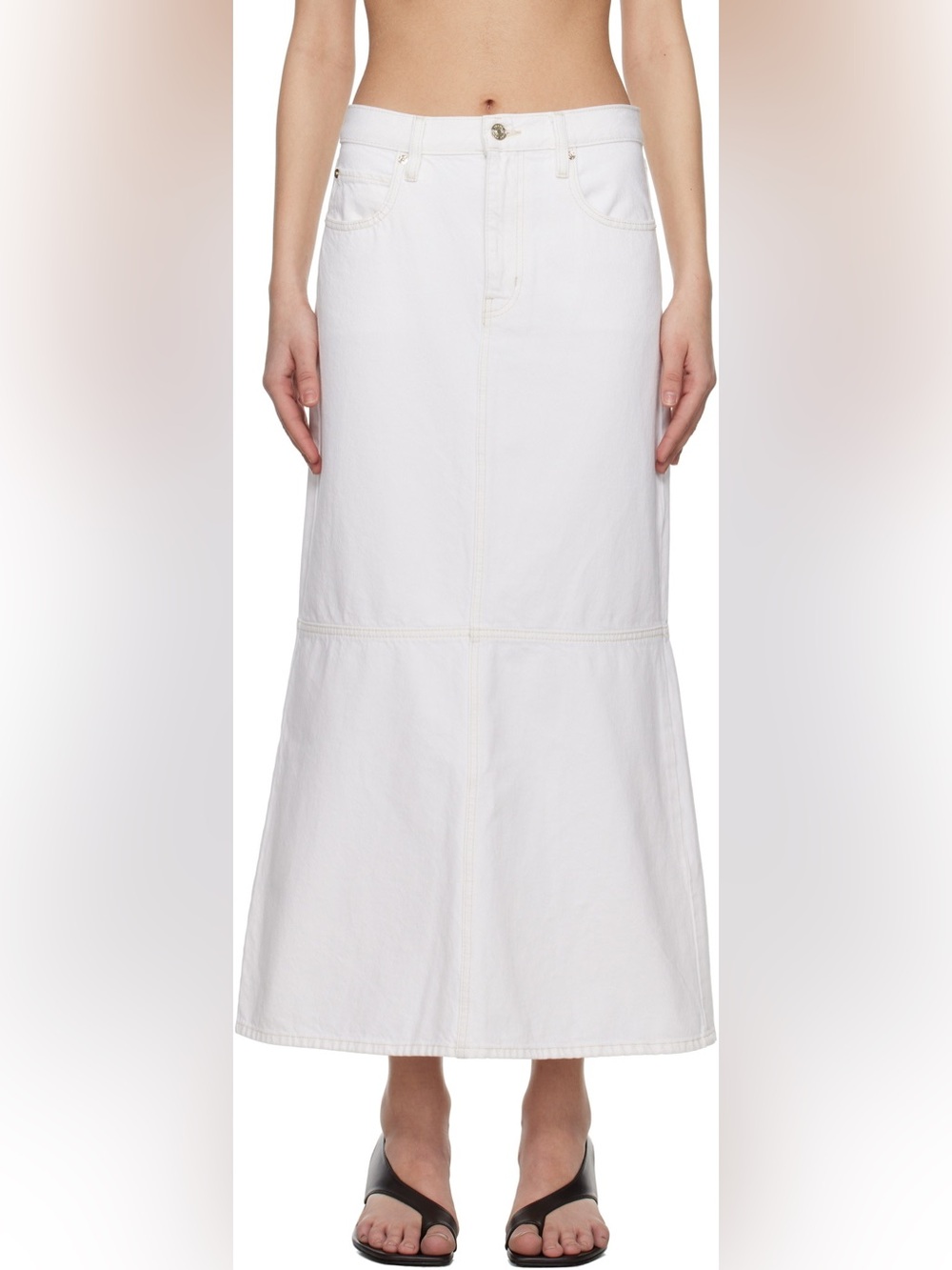 Frame Denim White‎ Cotton Maxi Skirt